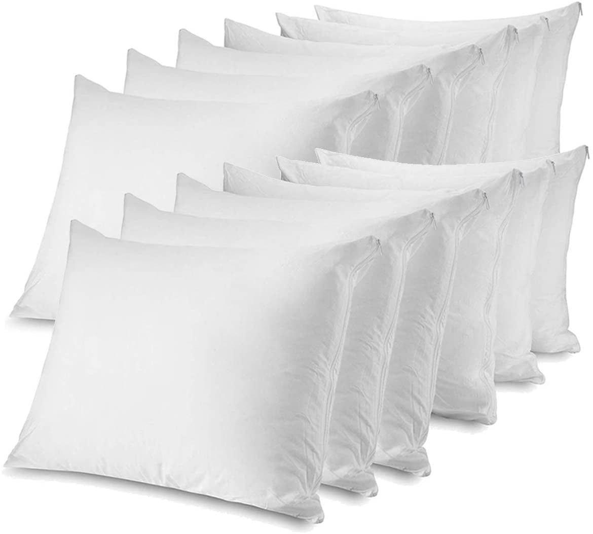 Zippered Pillow Protectors 12 Pack Standard 100 Cotton Breathable