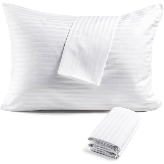 FAUNNA Zippered Cotton Pillowcase, Breathable and Hypoallergenic, King Size (4 Pack)