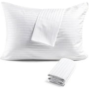 FAUNNA Zippered Cotton Pillowcase, Breathable and Durable, Standard Size 2 Pack