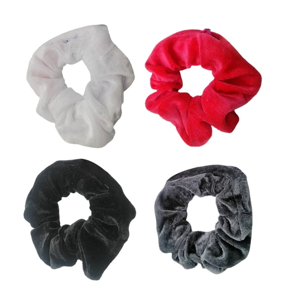 Zippered Pocket Hair Scrunchies Soft Velvets Bands for Ponytail Women Colorful Hair Ties Accessories Party Ornament