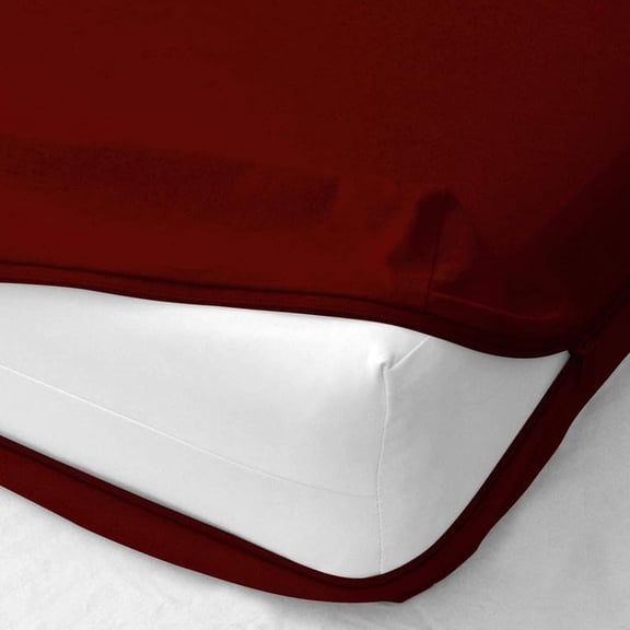 Zippered Queen Fitted Sheet fits 8" Mattresses, Ultra-Soft 1800 Microfiber, Fully Enclosed Zipper Mattress Cover, Burgundy$$Bedding