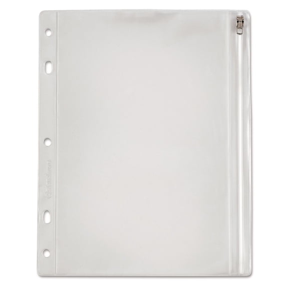 Oxford, OXF68504, Zipper Binder Pockets, 1 Each, Clear,White
