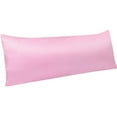 thumbnail image 1 of Zippered Satin Body Pillow Pillowcase, Silky Slip Cooling Body Pillow Cover, Long Side Hidden Zipper, 20 x 54 Inches, Light Pink, 1 of 5
