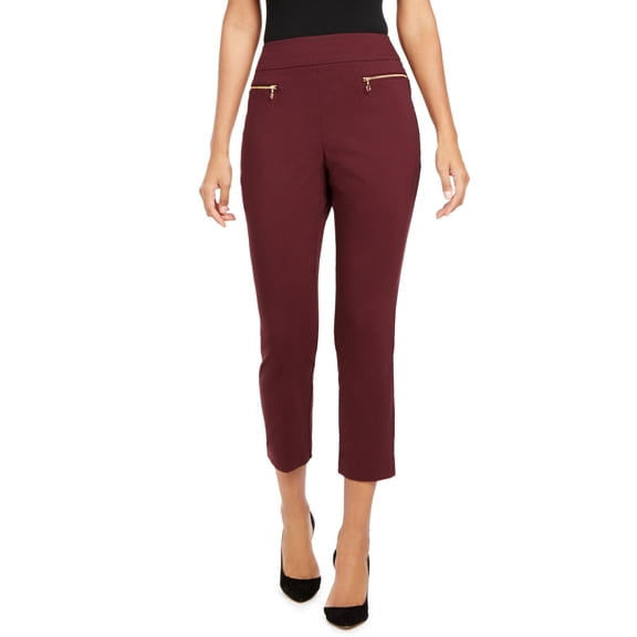 INC  Zippered Skinny Pants Port 2