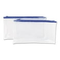 thumbnail image 1 of Zippered Wallets/cases, Transparent Plastic, 11 X 6, Clear/blue, 2/pack | Bundle of 10 Packs, 1 of 2