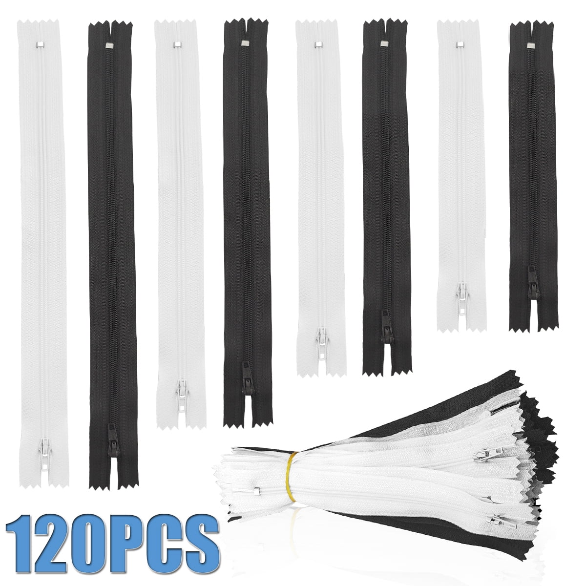 Nylon Zippers for Sewing, 4 Inch 100 PCs Bulk Zipper Supplies in