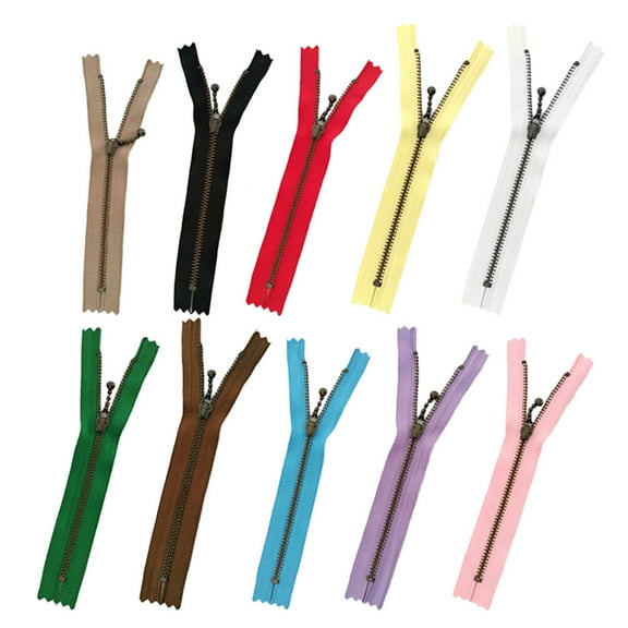 Assorted Length Copper Water Drop Zippers for Sewing Wallet Accessories Replacement Parts