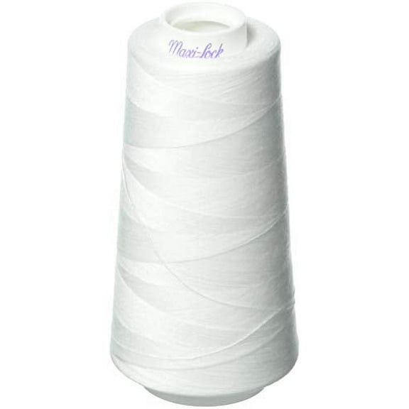 Zipperstop 4 Large Cones (3000 Yards Each) of Polyester Sewing Quilting Serger White-Maxi Lock All Purpose Thread