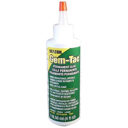Zipperstop Beacon Gem Tac White Permanent Hardware Adhesive 4 fl oz for Various Surfaces