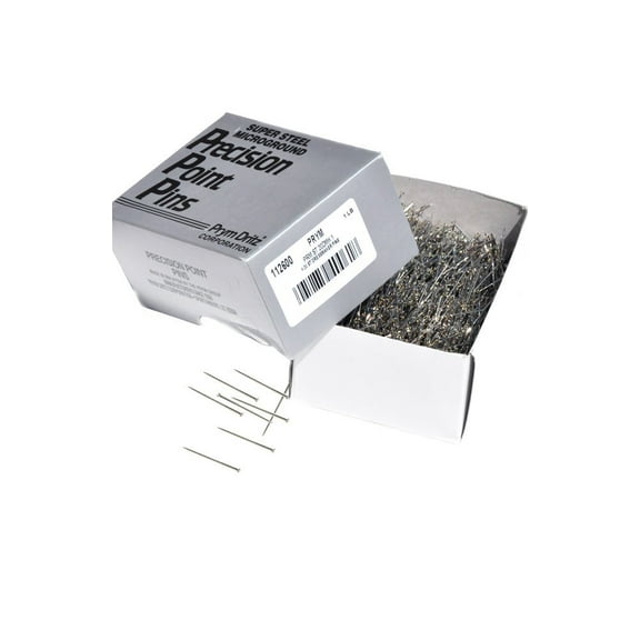 Zipperstopâ® Prym Dressmaker Pins - #20 - 1 1/4" Long Premium Nickel Plated Steel 1 Lb (1 Box / Pack)