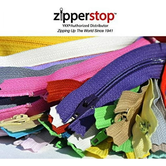 Zipperstop Wholesale YKK 31mix and Match Plus Bonus of 4 Neon - Assorted Seasonal Colors Zippers YKK# 3 Skirt and Dress Nylon Coil - Closed Bottom - Options Length (Length 10 Inch)