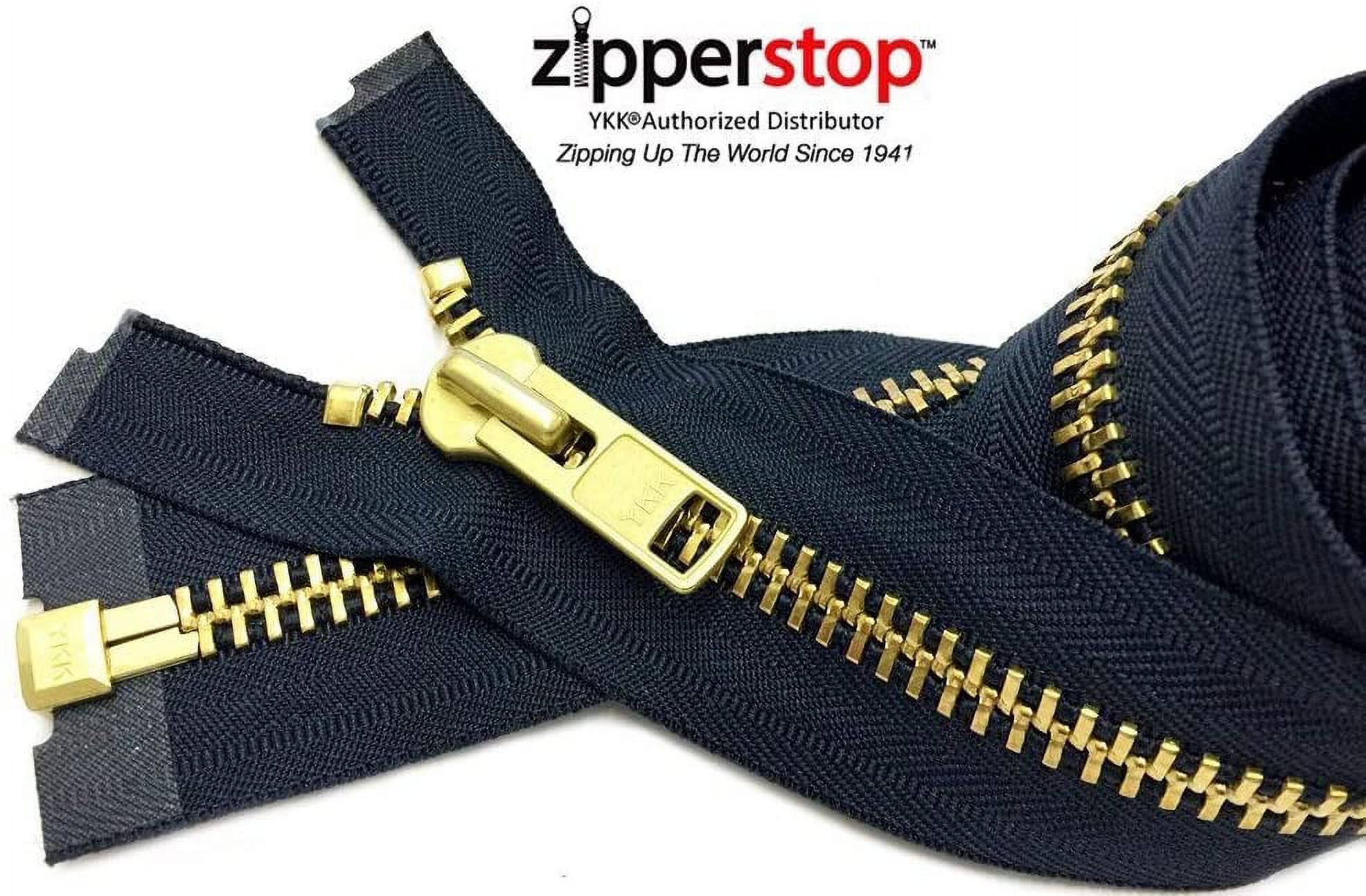 Zipperstop Wholesale YKK Extra Heavy Duty Jacket Zipper YKK 10 Brass Metal Teeth Separating