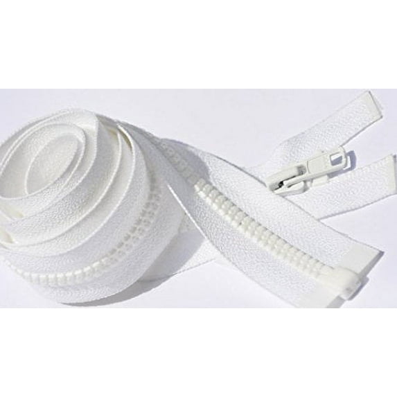 Zipperstop Wholesale Ykkâ® 10" - 72" Vislon Zipper Ykk #3 Light Weight Molded Plastic Separating Color 501 White By Each (Select Length) (Length 32 Inches)
