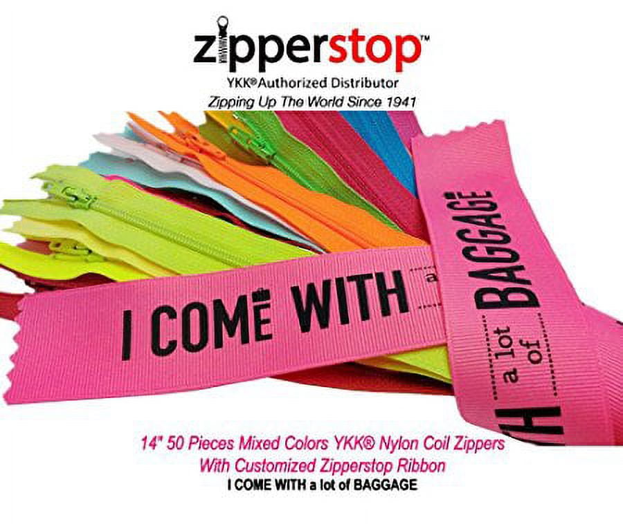 Zipperstop Wholesale Ykkâ® 14" 50 Pieces Mixed Colors Nylon Coil Zippers With Customized