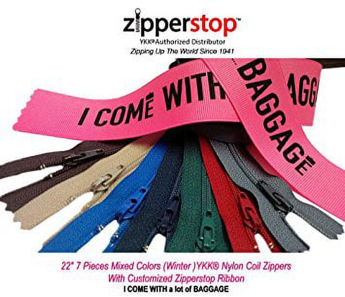Zipperstop Wholesale Ykkâ® 22" 7 Pieces Mixed Colors Nylon Coil Zippers With Customized