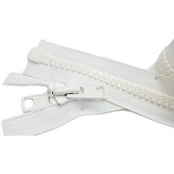 Zipperstop Wholesale Ykkâ® Bimini Top #10 White Marine Double Pull Zipper 84" ~ Ykk Zipper Reversible Molded With 2 Heads Separating