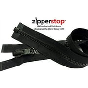 Zipperstop Wholesale Ykk  - Vislon Jacket Zipper Reversible Slide Ykk  #5 Molded Plastic Separating End - Color Blck Custom Length 48 Inches
