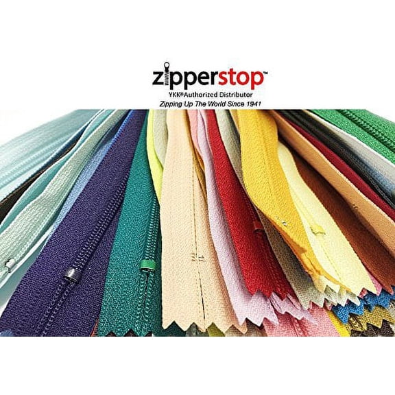 Zipperstop - YKK #3 Nylon Coil Zippers closed bottom Tailor Sewer Craft Crafter's - Made in USA (12 and 14 Inch 25pcs, Assorted Colors)