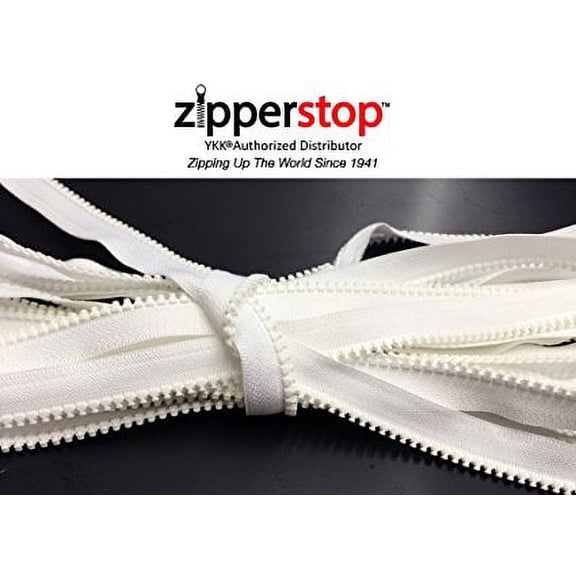 Zipperstop's Classic YKK #5 Molded Teeth Zipper Accents 20pcs 15 Inch Crafter's Special - YKK #5 Plastic Teeth Vislon Zipper Consisting Color White