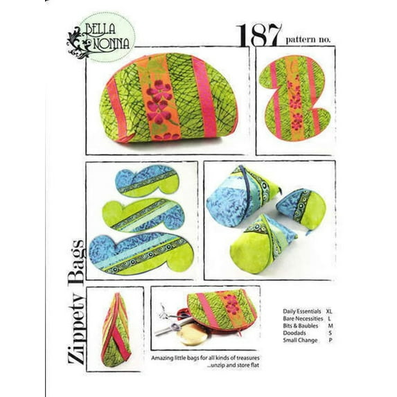 Zippety Bags Sewing Pattern by Jayme Crow of Bella Nonna Design Studio