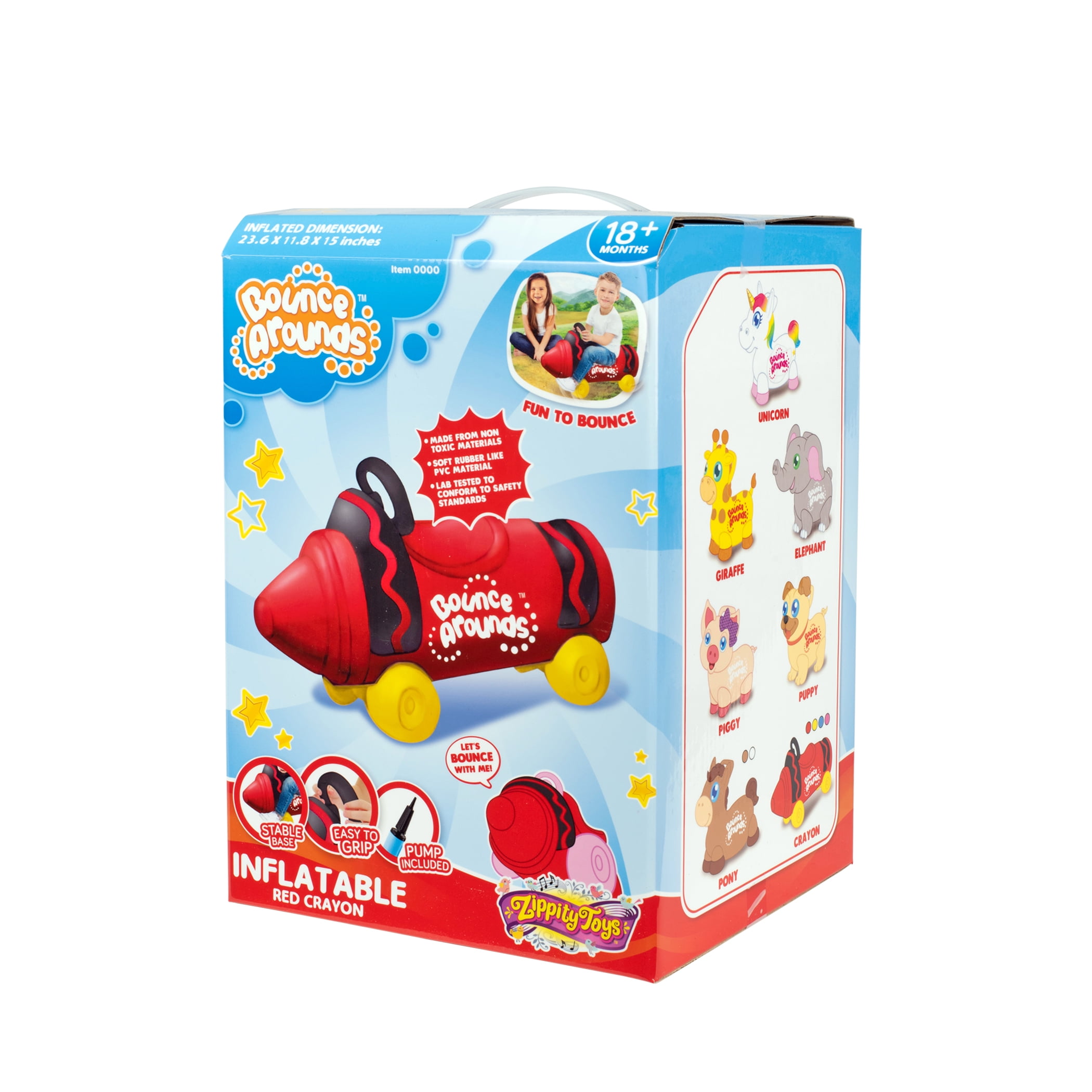 Zippity Toys Bounce Around Inflatable Red Crayon, Ages 18 Months