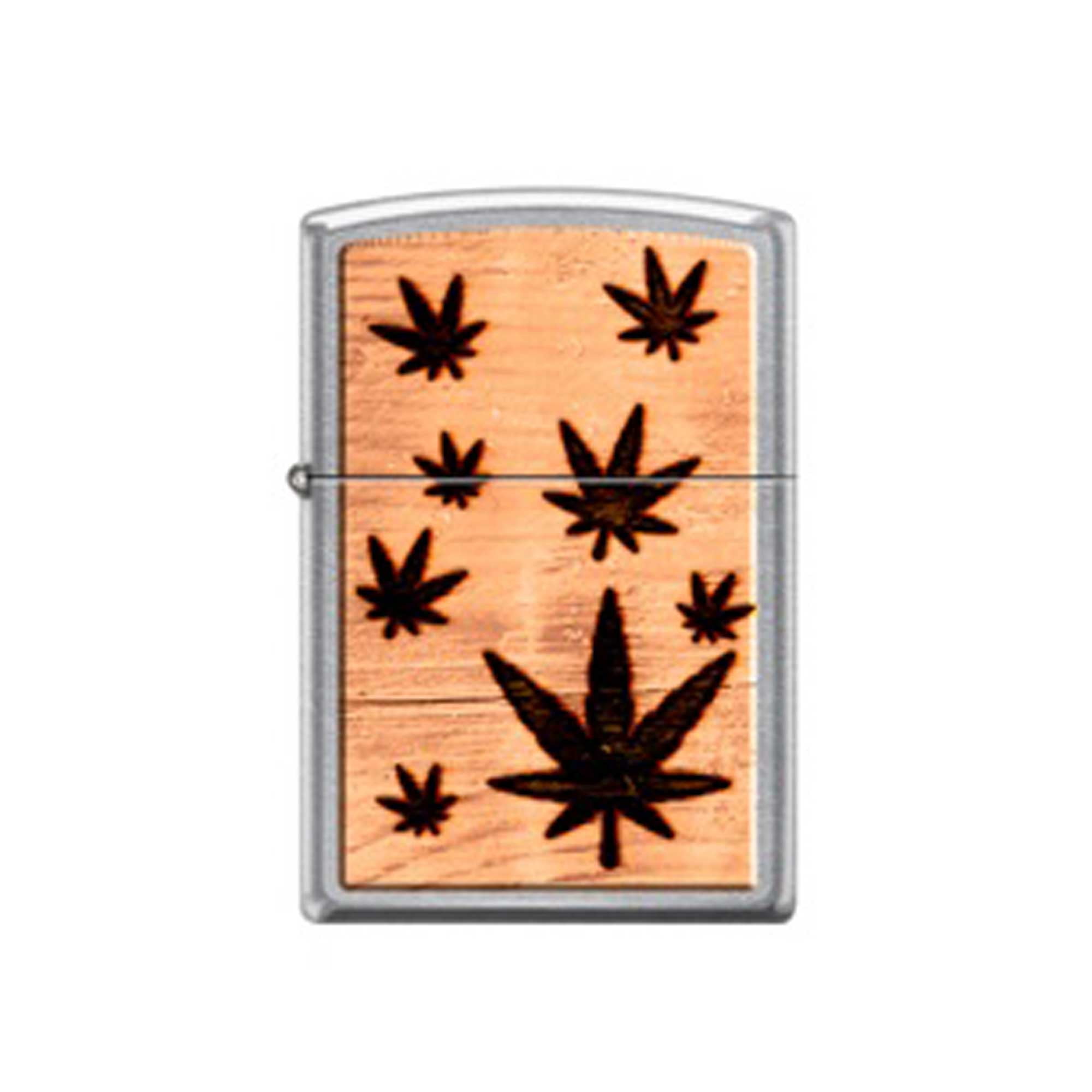 Zippo 207-071988 Wood Leaf Design Metal Finish Windproof Lighter