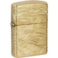 thumbnail image 1 of Zippo 46273 Luxury Waves Design Tumbled Brass Pocket Lighter, 1 of 9