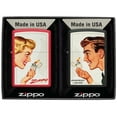 thumbnail image 1 of Zippo 46295 Vintage Ad Matte Black and Red Pocket Lighter Set, 1 of 9