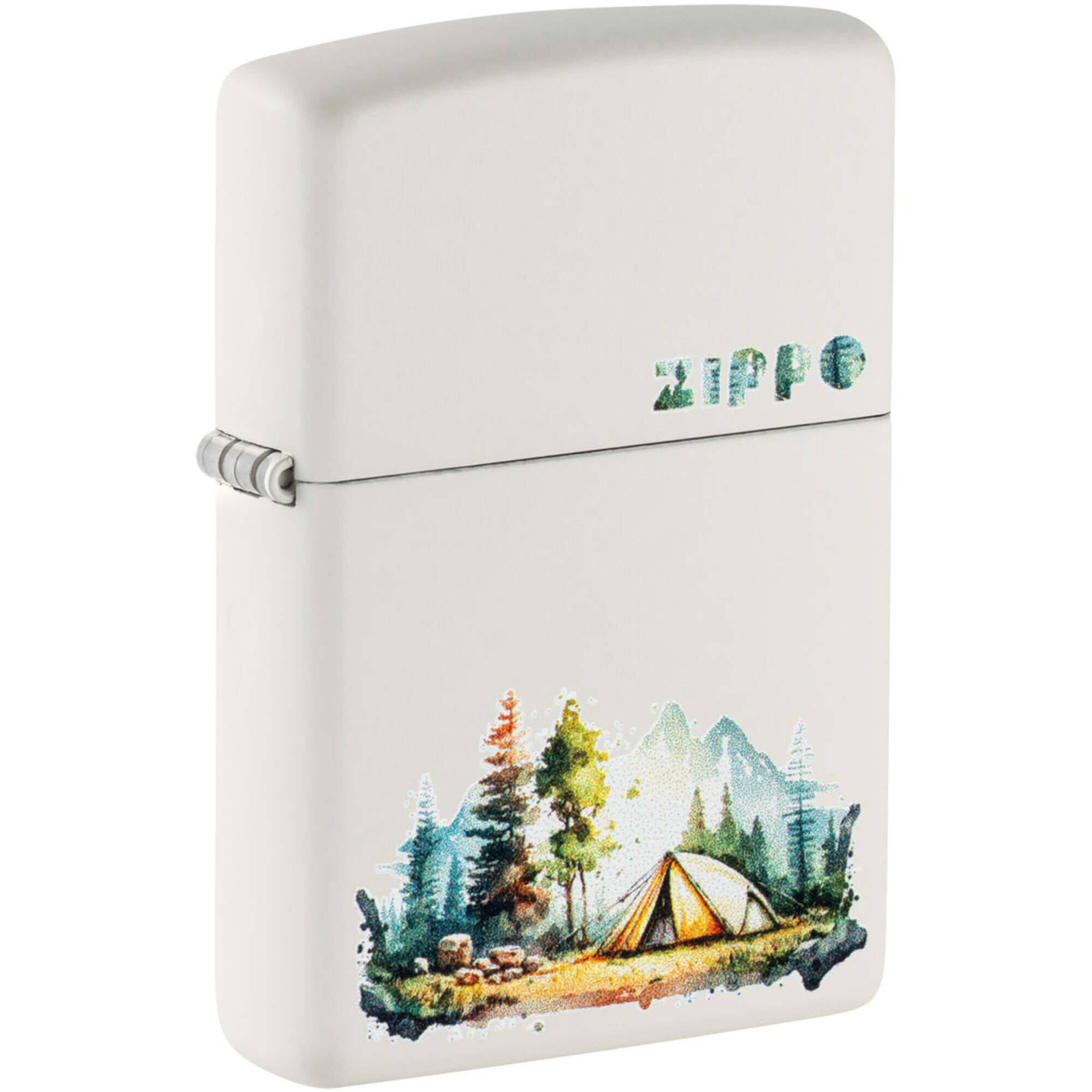 Zippo 46474 Nature Retreat Design Matte White Pocket Lighter