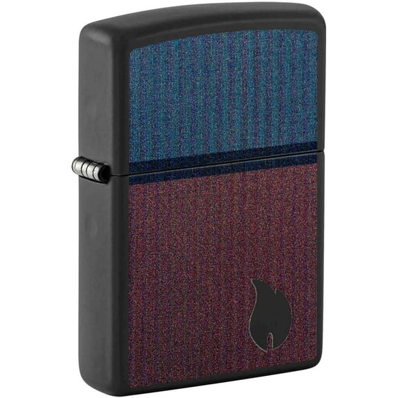 Zippo 46476 Color Block Flame Design Matte Black Pocket Lighter