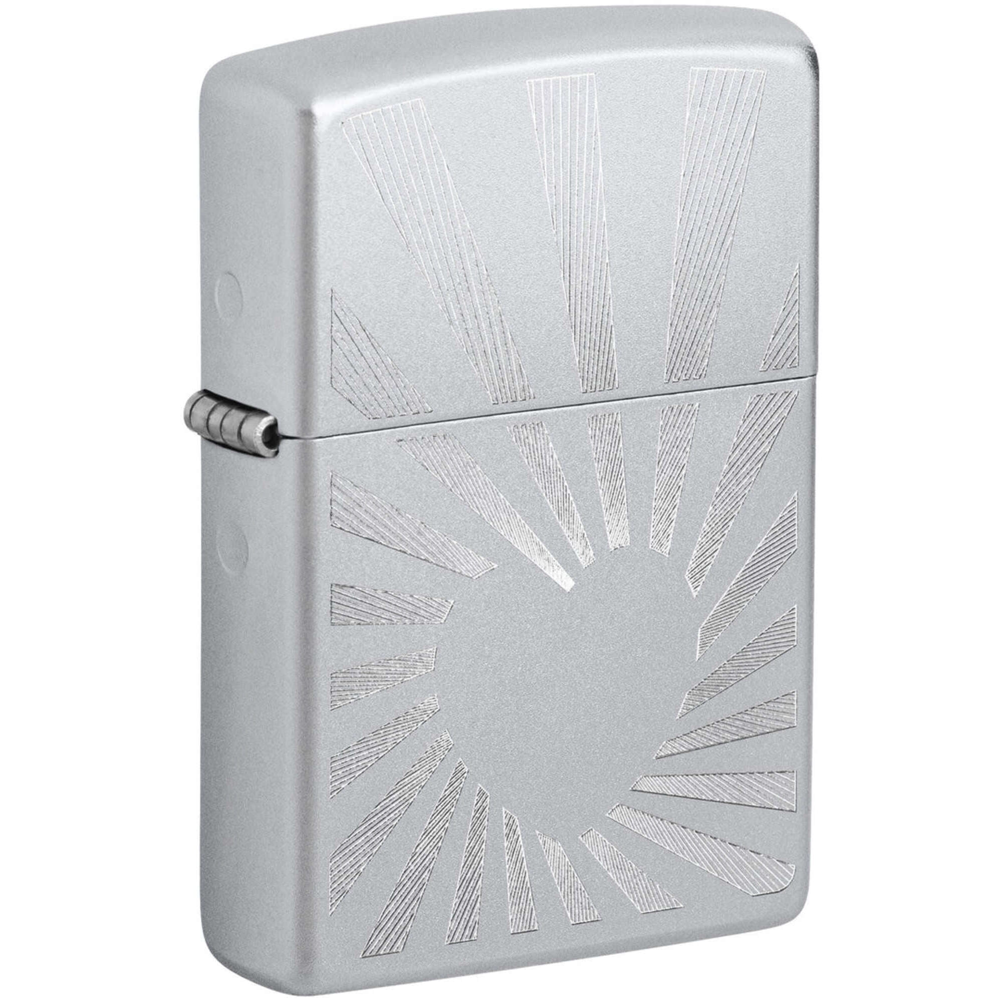 斉藤　ZIPPO Zippo 46480 Love Radiates Design Satin Chrome Metal Pocket Lighter
