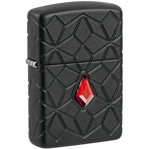 Zippo 46756 Armor Crystal Design Matte Black Metal Pocket Lighter