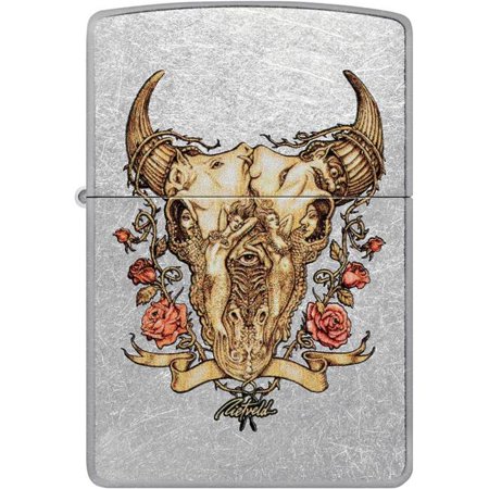 Zippo 48559 Rick Rietveld Bull Skull Windproof Pocket Lighter