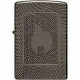 thumbnail image 1 of Zippo Lighter: Armor Engraved Flame Design - Black Ice 48569, 1 of 6