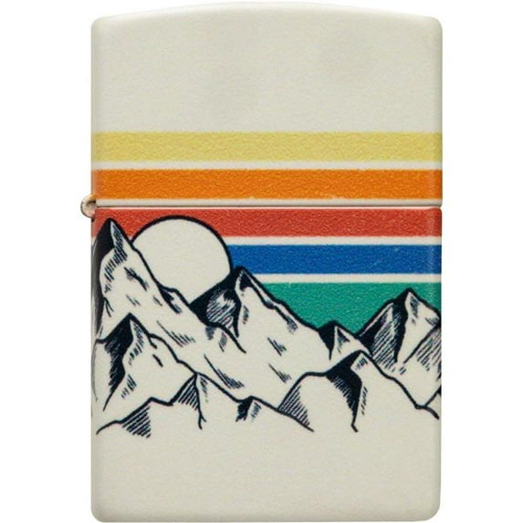 Zippo 48573 Mountain Design White Matte Metal Windproof Lighter