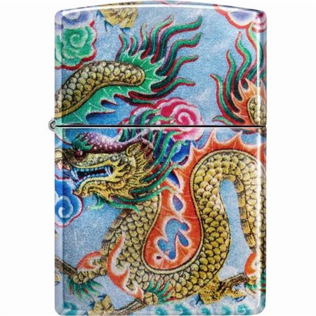 Zippo 48575 Dragon Design Tumbled Chrome Metal Windproof Lighter