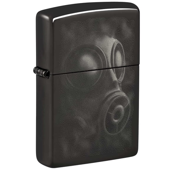 Zippo 48588 Gas Mask Design High Polish Black Windproof Lighter
