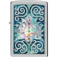 thumbnail image 1 of Zippo 48592 Lotus Flower High Polish Chrome Windproof Lighter, 1 of 6