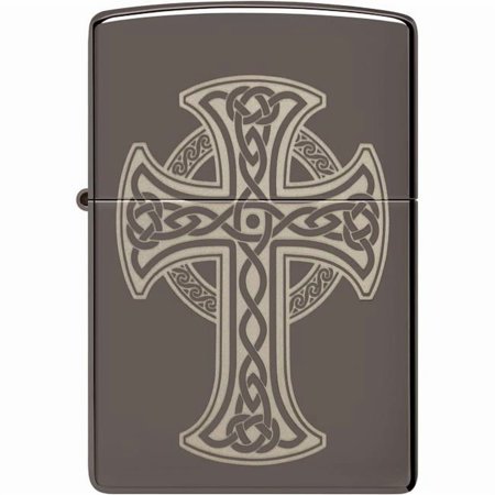 Zippo 48614 Black Ice Celtic Cross Design Windproof Pocket Lighter