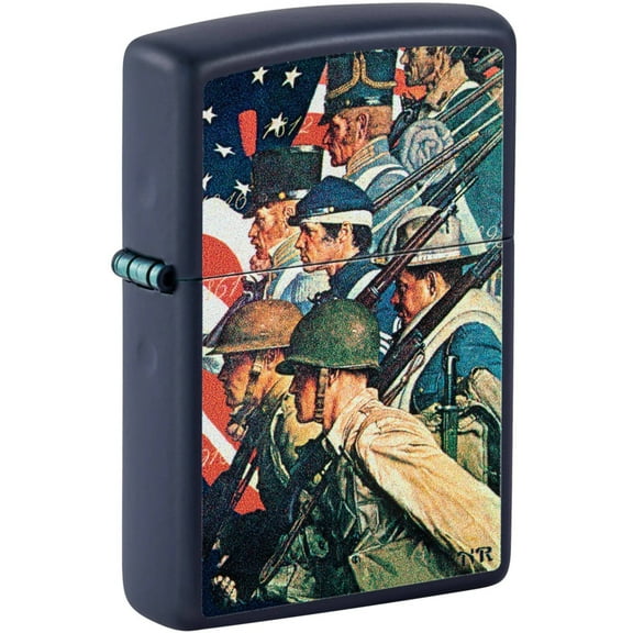 Zippo 48698 Norman Rockwell Design Navy Matte Windproof Lighter