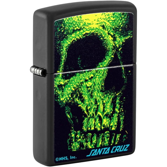Zippo 48743 Santa Cruz Design Black Matte Metal Windproof Lighter