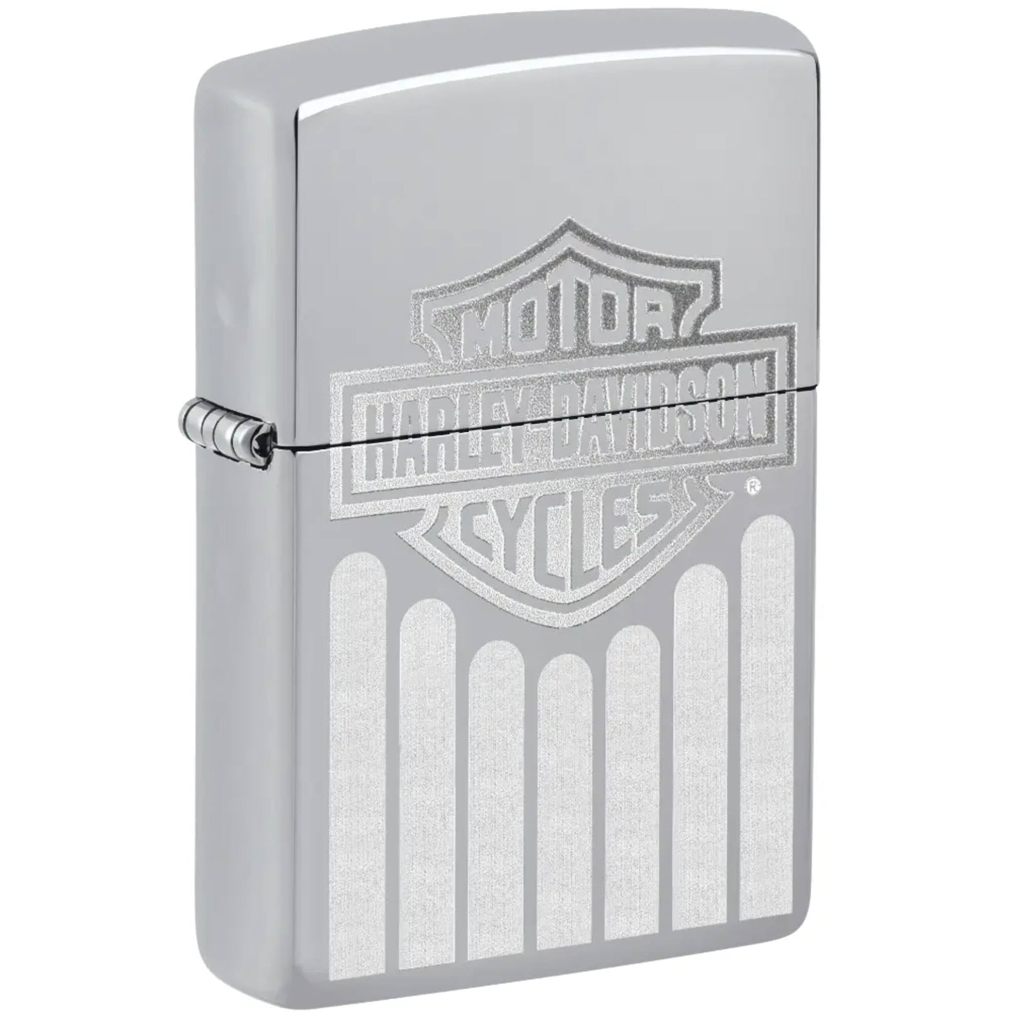 Zippo 48993 Harley Davidson Logo Brushed Chrome Windproof Lighter