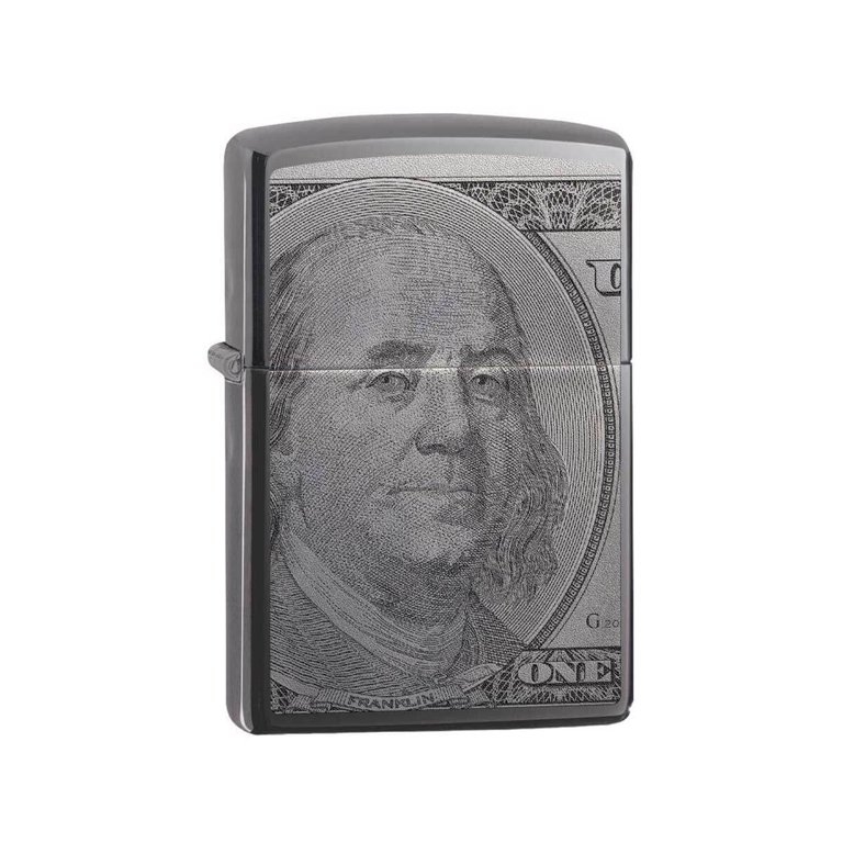 Zippo 49025 Black Ice Currency Design Refillable Windproof Lighter