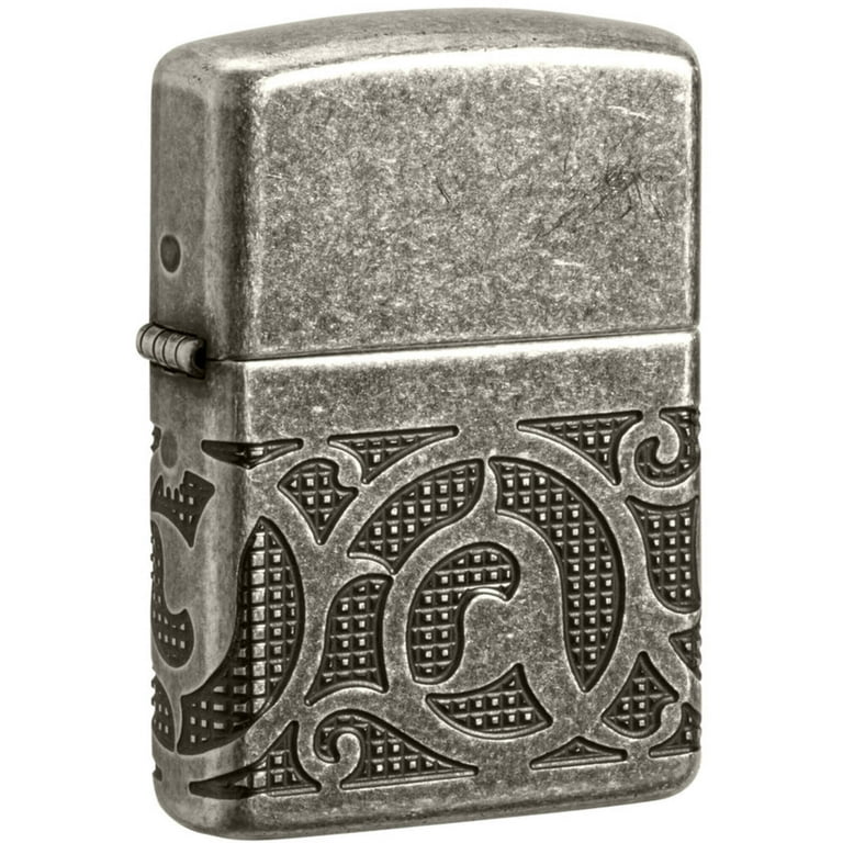 Zippo 49290 Multicut Pattern Design Antique Silver Pocket Lighter