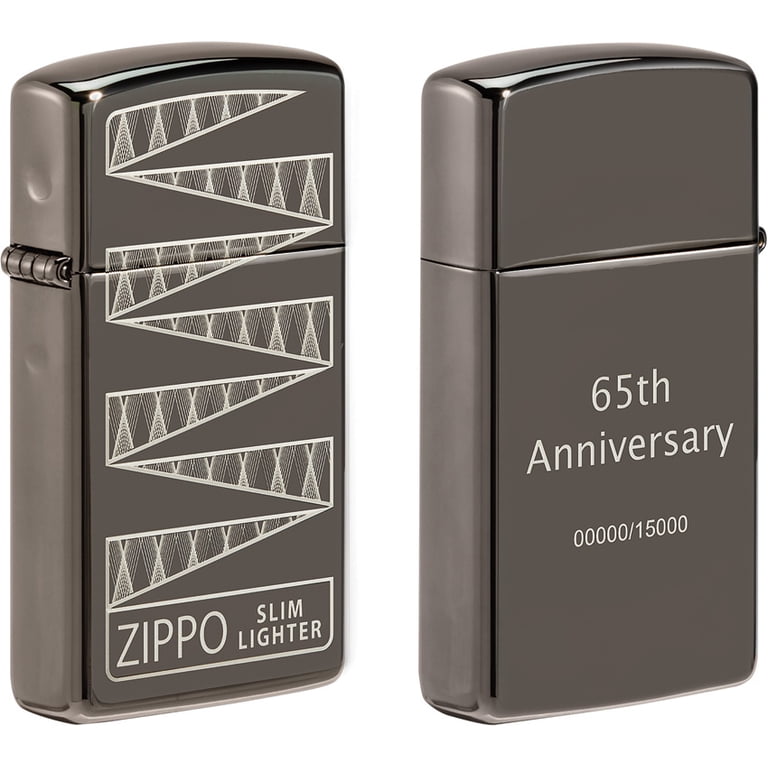 Zippo 65th Anniversary Slim Lighter Black Ice Colored 2.38