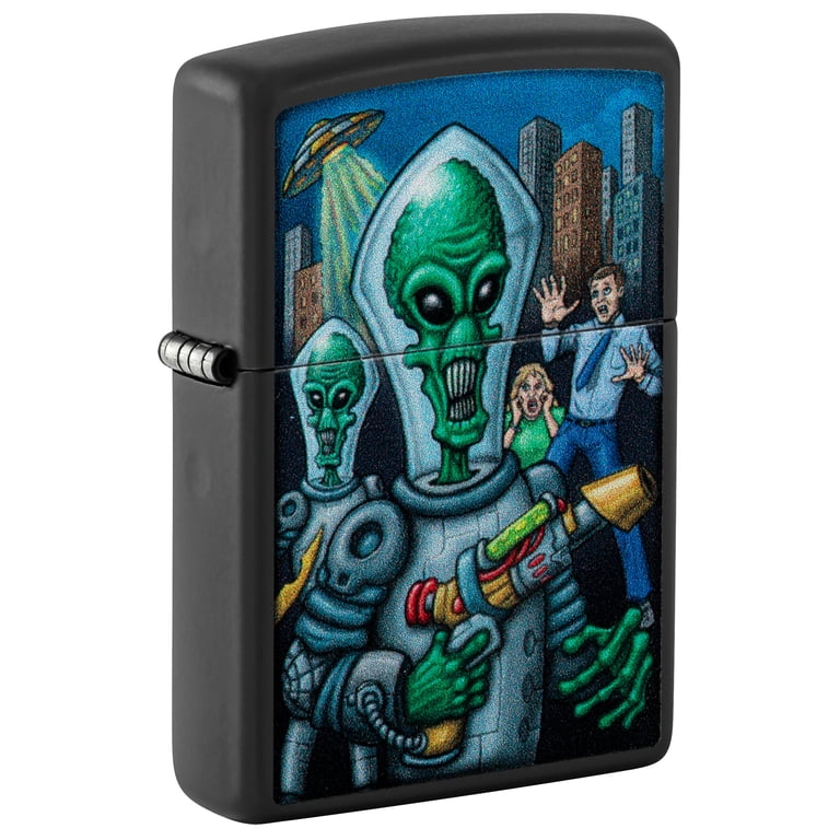 Zippo Alien Attack Design Black Matte Pocket Lighter - Walmart.com