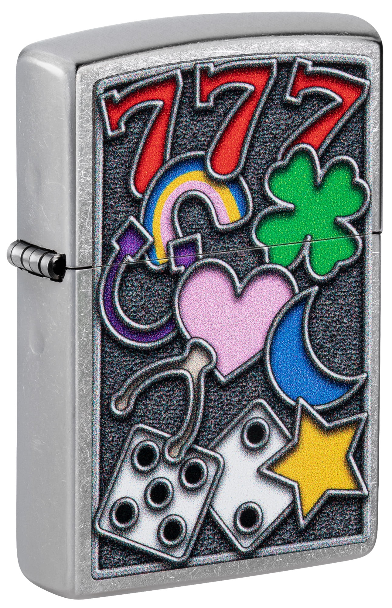 Zippo All Luck Design Street Chrome Pocket Lighter