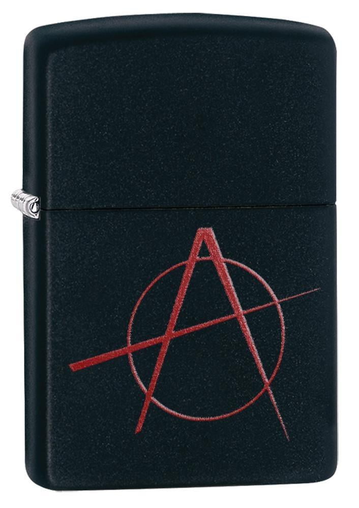 Zippo Anarchy Symbol Black Matte Pocket Lighter