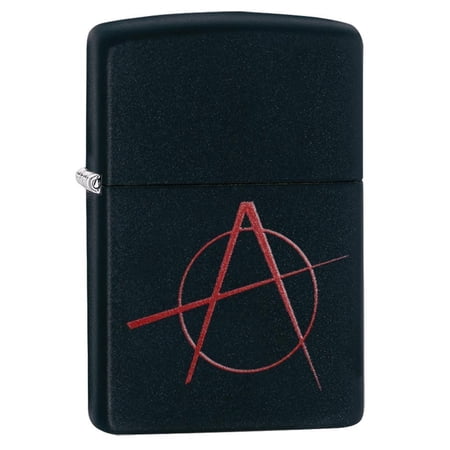 Zippo Anarchy Symbol Black Matte Pocket Lighter
