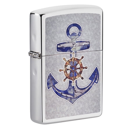 Zippo Anchor Fusion Design High Polish Chrome Pocket Lighter